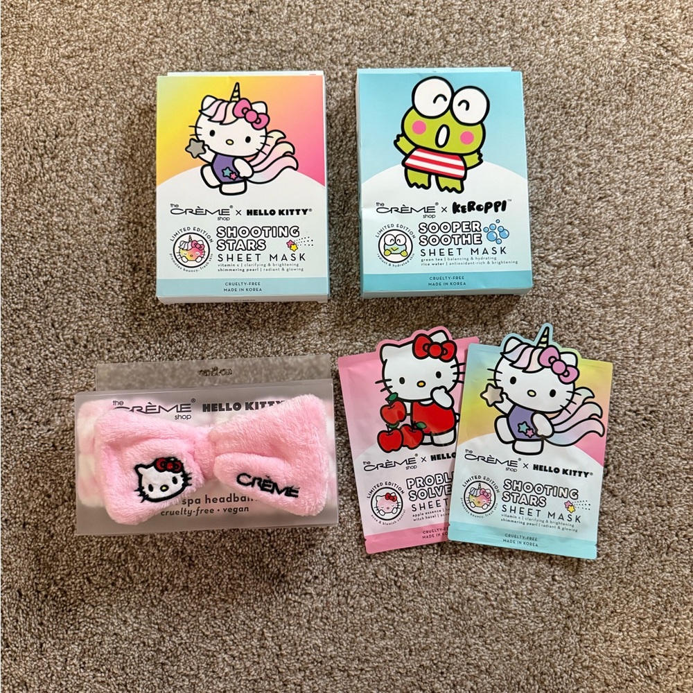 Crème x Hello Kitty Sheet Mask Spa Set